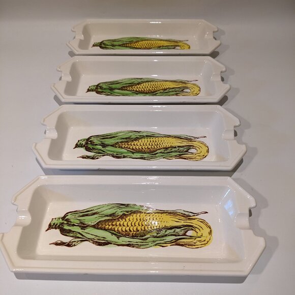 Vintage Ceramic Corn Cob Dishes – Set of 4 – Original JSC Design – 1970s - Picture 2 of 6